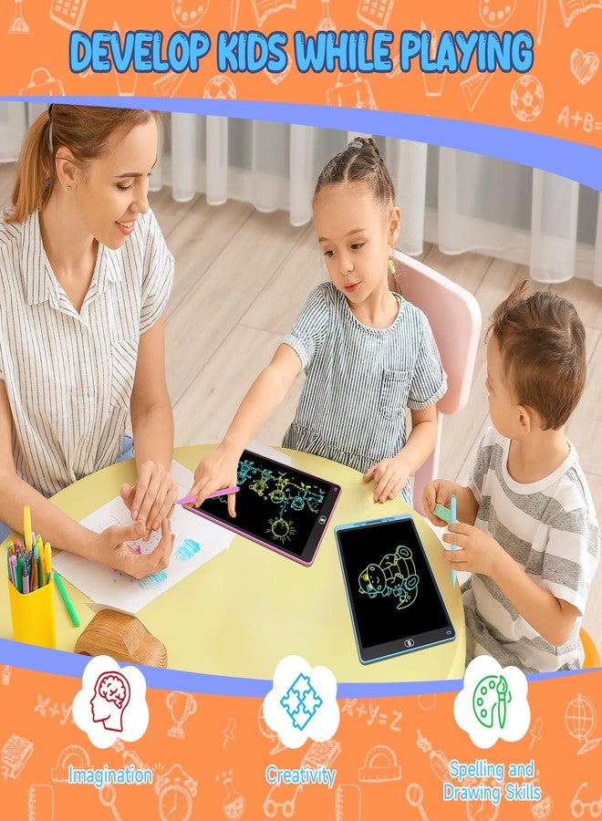 Electight 2 Pack 12 Inch LCD Writing Tablet, Colorful Drawing Tablet for Kids, Eye Care Doodle Board with Lock and Erase FUNC, Birthday Gifts Toys for 3 4 5 6 7 8 Years Old Boys and Girls (Blue, Pink) - Image 4